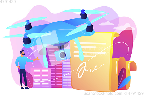 Image of Drone flying regulations concept vector illustration.