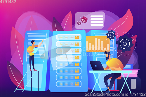 Image of Big data job concept vector illustration.