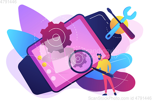 Image of Mobile device repair concept vector illustration.