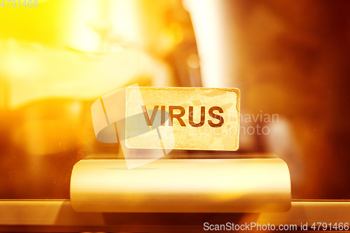 Image of virus sign in a laboratory