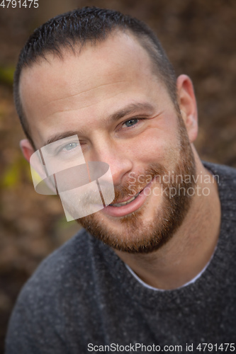 Image of handsome bearded young man portrait