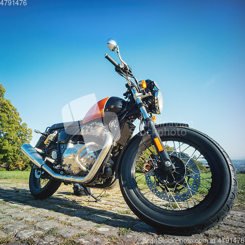 Image of classic motorcycle outdoors