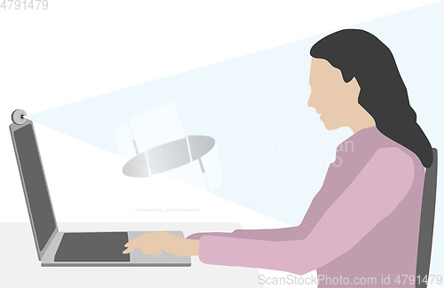 Image of woman at the home office video conference