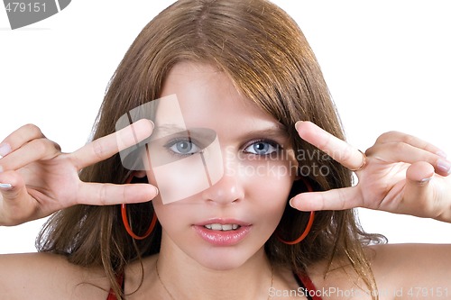 Image of portrait of the beauty young woman. Isolated 2
