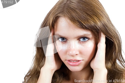 Image of portrait of the beauty young woman. Isolated 3