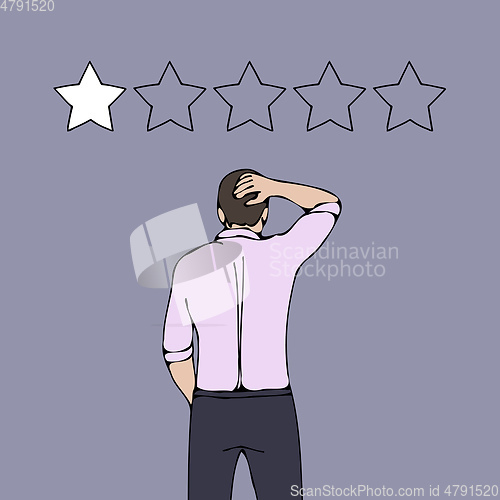 Image of bad rating negative reviews problem business man concept