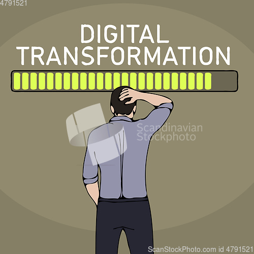 Image of digital transformation concept business man