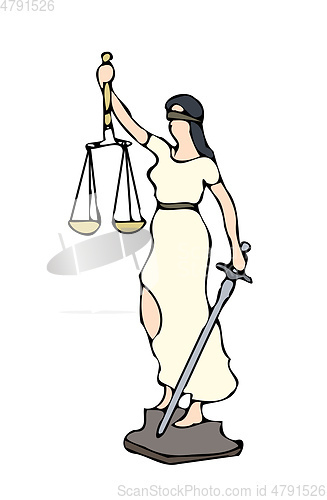 Image of typical Justitia clipart graphic