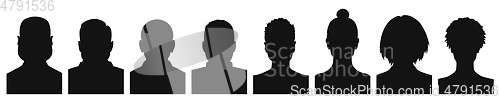 Image of Male and female head silhouettes avatar profile icons