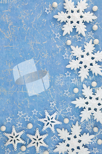 Image of Abstract Christmas Background with Snowflake Decorations