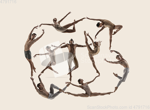 Image of The group of modern ballet dancers. Contemporary art ballet