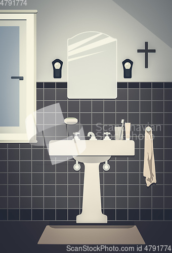 Image of typical vintage bathroom