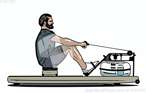 Image of man on a rower