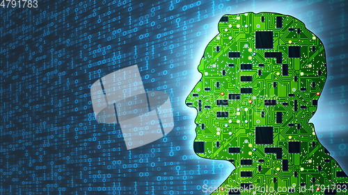 Image of circuit board face binary background