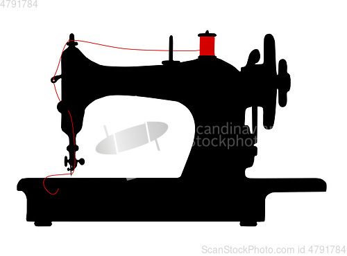 Image of vintage sewing machine icon symbol