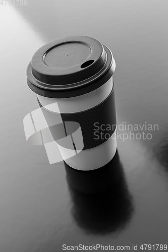 Image of black on black coffee to go cup