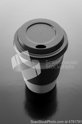 Image of black on black coffee to go cup