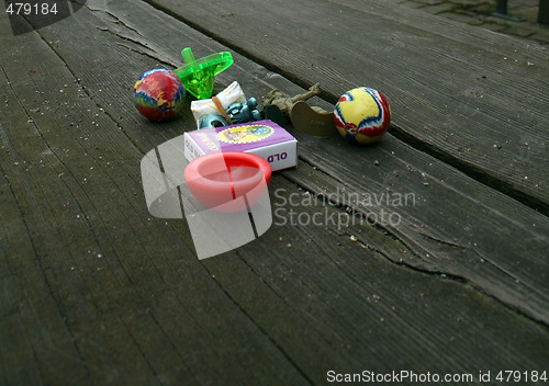 Image of Toys on Bench