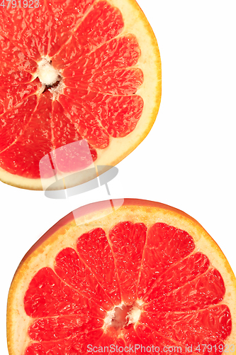 Image of pieces of grapefruit isolated