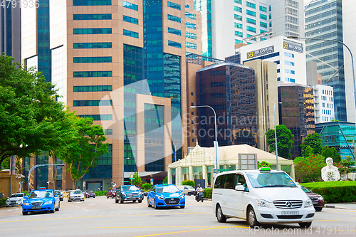 Image of Car traffic. Downtown of Singapore