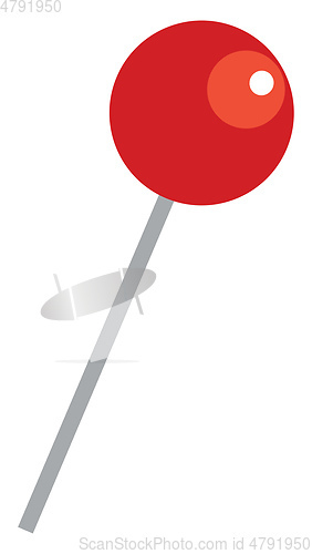 Image of Round red candy with a stick called lollipop vector color drawin