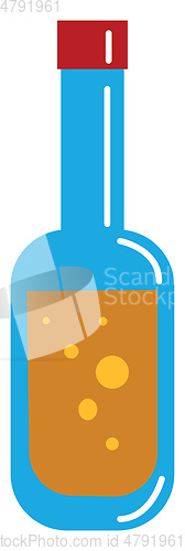 Image of A blue-colored bottle filled with soda/Carbonated drink vector o