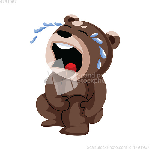 Image of Hurted brown teddy bear with injured knee vector illustration on