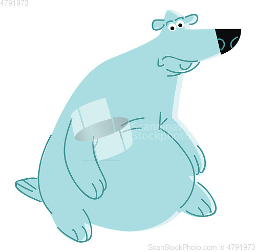 Image of A cute polar bear with black nose and big eyes vector color draw
