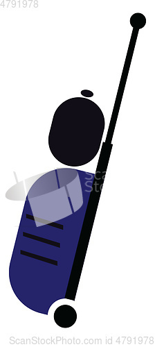 Image of A blue suitcase with wheels vector or color illustration