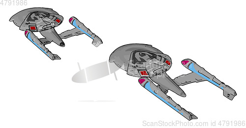 Image of Fantasy Imperial spaceship vector illustration on white backgrou