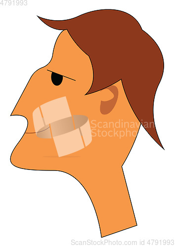 Image of Young man with brown hair vector or color illustration