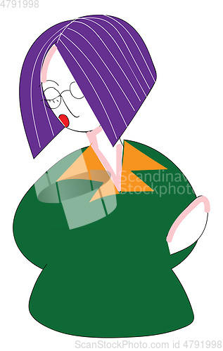 Image of Abstract vector illustration on white background of a girl with 