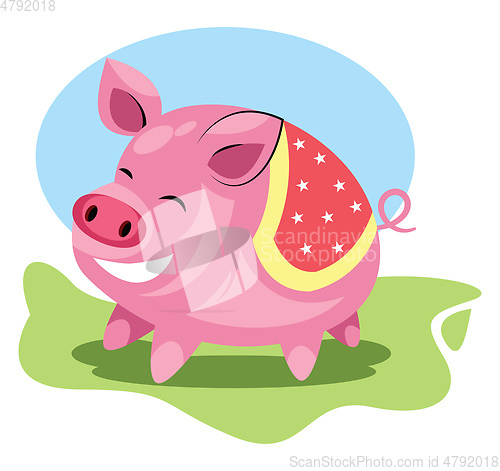 Image of Chinese New Years symbol of a pigillustration vector on white ba