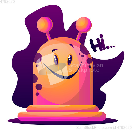 Image of Happy cartoon pink monster vector illustartion on white backgrou