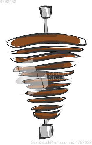 Image of Brown-colored shawarma machine/Vertical broiler vector or color 