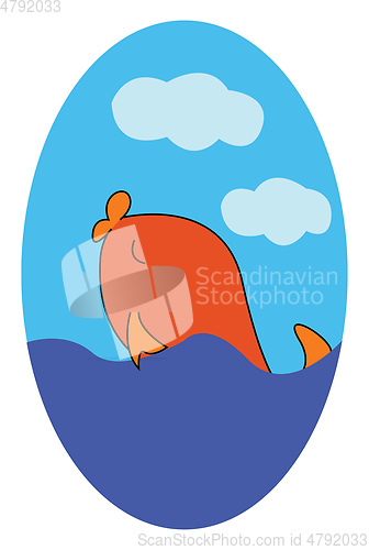 Image of Little red fish in the seaillustration vector on white backgroun