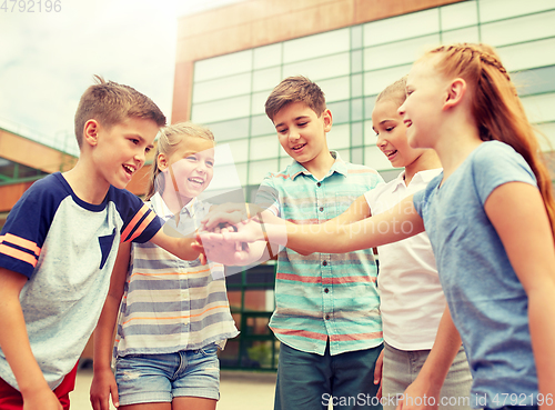 Image of group of happy elementary school students