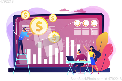 Image of Data monetization concept vector illustration.