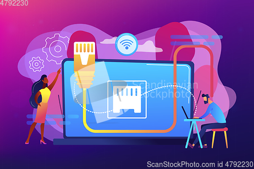 Image of Ethernet connection concept vector illustration.