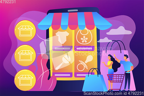 Image of Niche service marketplace concept vector illustration.