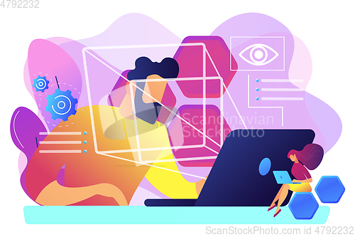 Image of Eye tracking technology concept vector illustration.