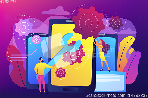 Image of Smartphone repair concept vector illustration.