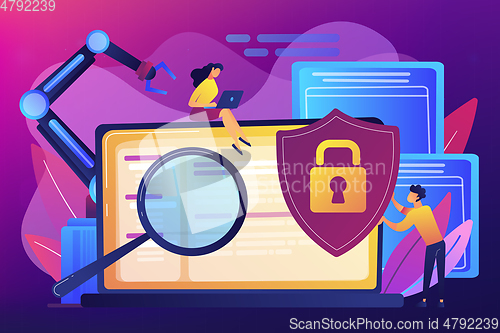 Image of Industrial cybersecurity concept vector illustration.