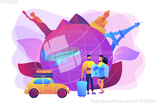 Image of Global travelling concept vector illustration.