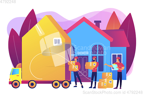 Image of Moving house services concept vector illustration.