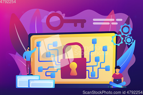 Image of Cryptography and encryption concept vector illustration.