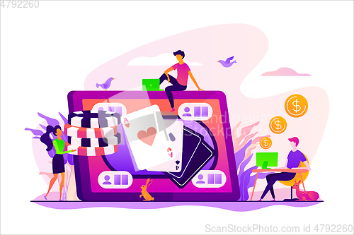 Image of Online poker concept vector illustration.