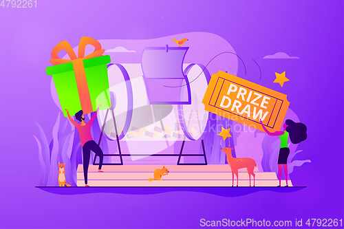 Image of Prize draw concept vector illustration.