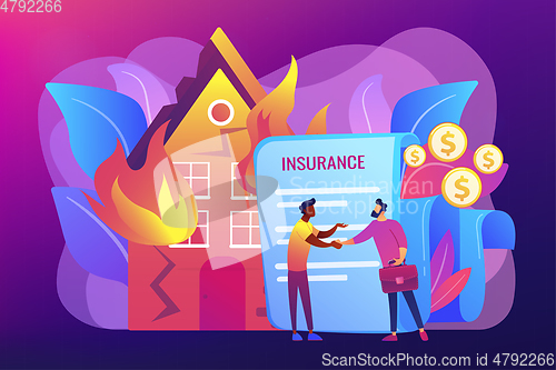 Image of Fire insurance concept vector illustration.