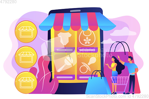 Image of Niche service marketplace concept vector illustration.